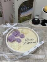 صحن الشمعة أبيض و بنفسجي