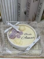 ⁦صحن الشمعة أبيض و بنفسجي⁩ - الصورة ⁦3⁩